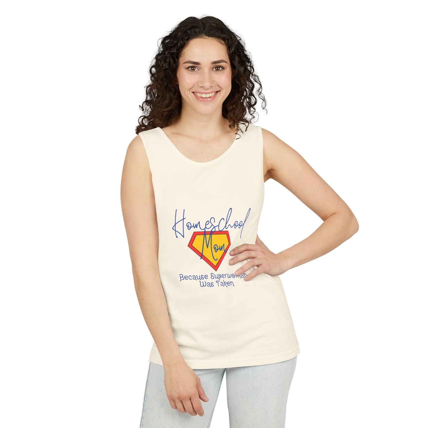 Tank Top - Homeschool Superpowers Unisex Garment-Dyed Tank Top