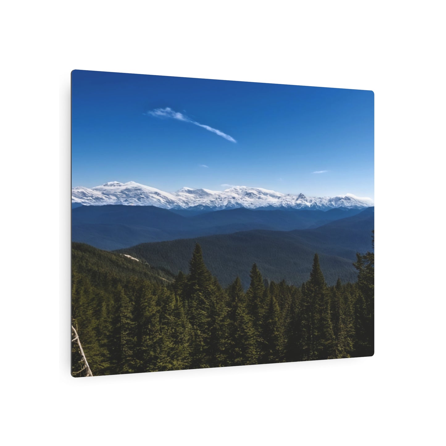 Metal Art Sign - Snow-Capped Mountains Scene Wall Decor