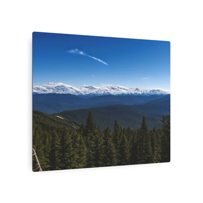 Metal Art Sign - Snow-Capped Mountains Scene Wall Decor