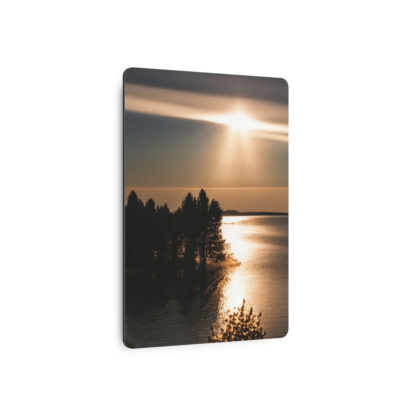 Metal Art Sign - Sunset Over Water