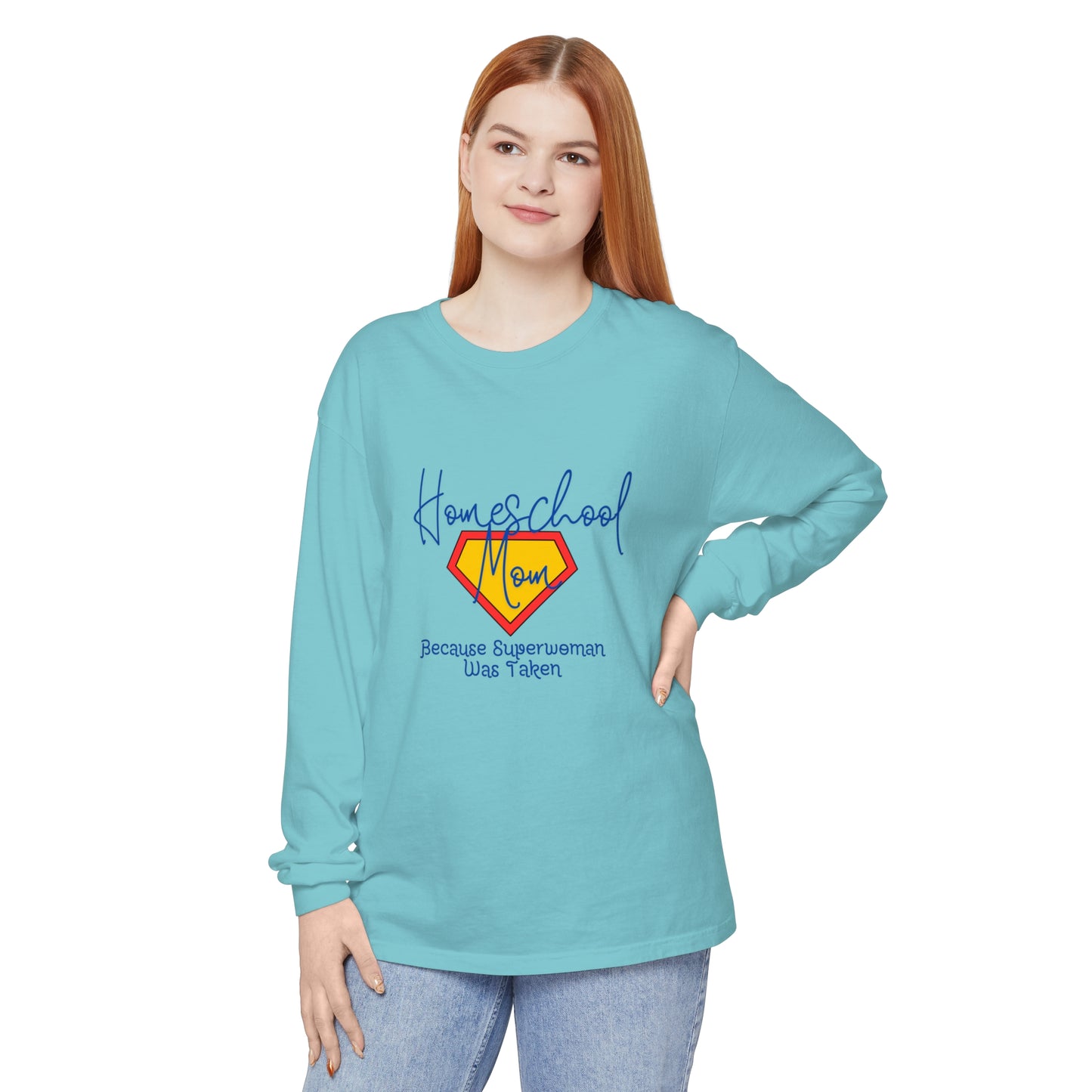 Homeschool Supermom Garment-dyed Long Sleeve T-Shirt