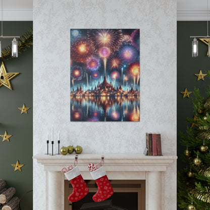 Canvas Wraps - Colorful Fireworks Display Wall Art