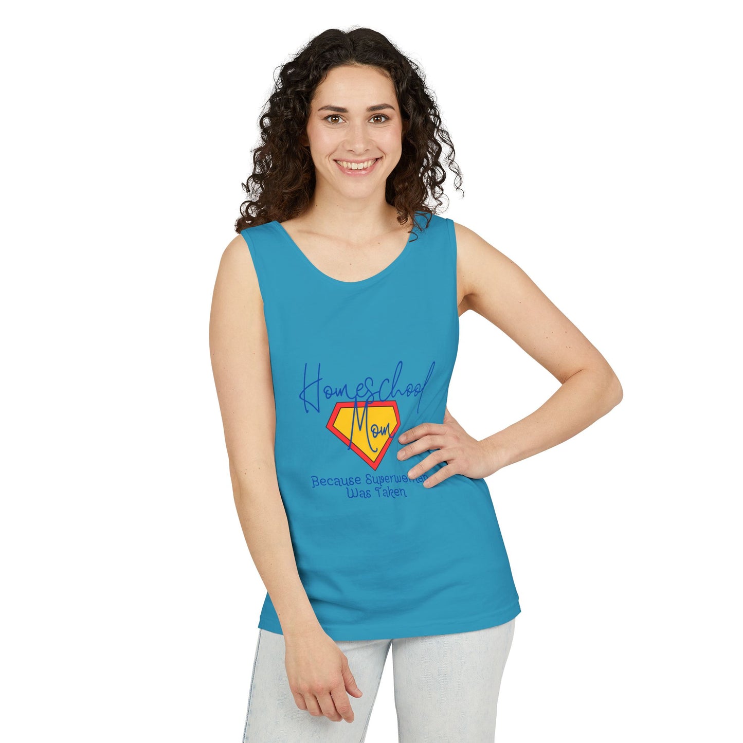 Tank Top - Homeschool Superpowers Unisex Garment-Dyed Tank Top