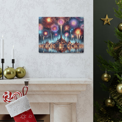 Canvas Wraps - Colorful Fireworks Display Wall Art