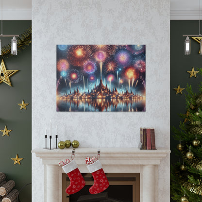 Canvas Wraps - Colorful Fireworks Display Wall Art