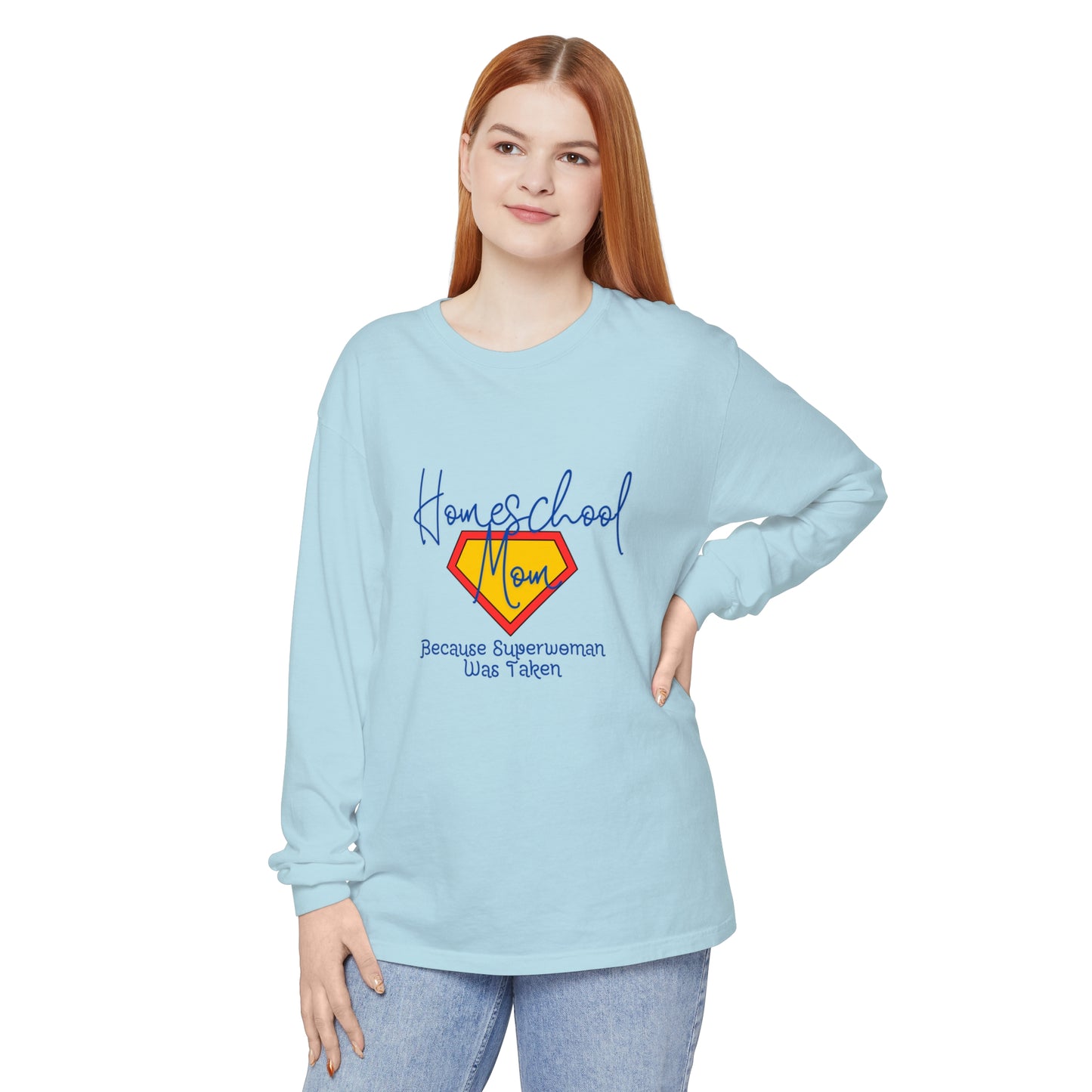 Homeschool Supermom Garment-dyed Long Sleeve T-Shirt