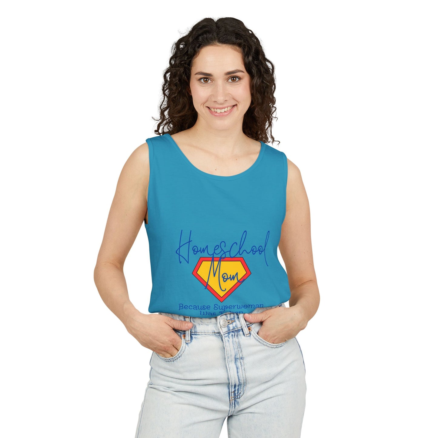 Tank Top - Homeschool Superpowers Unisex Garment-Dyed Tank Top