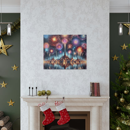 Canvas Wraps - Colorful Fireworks Display Wall Art