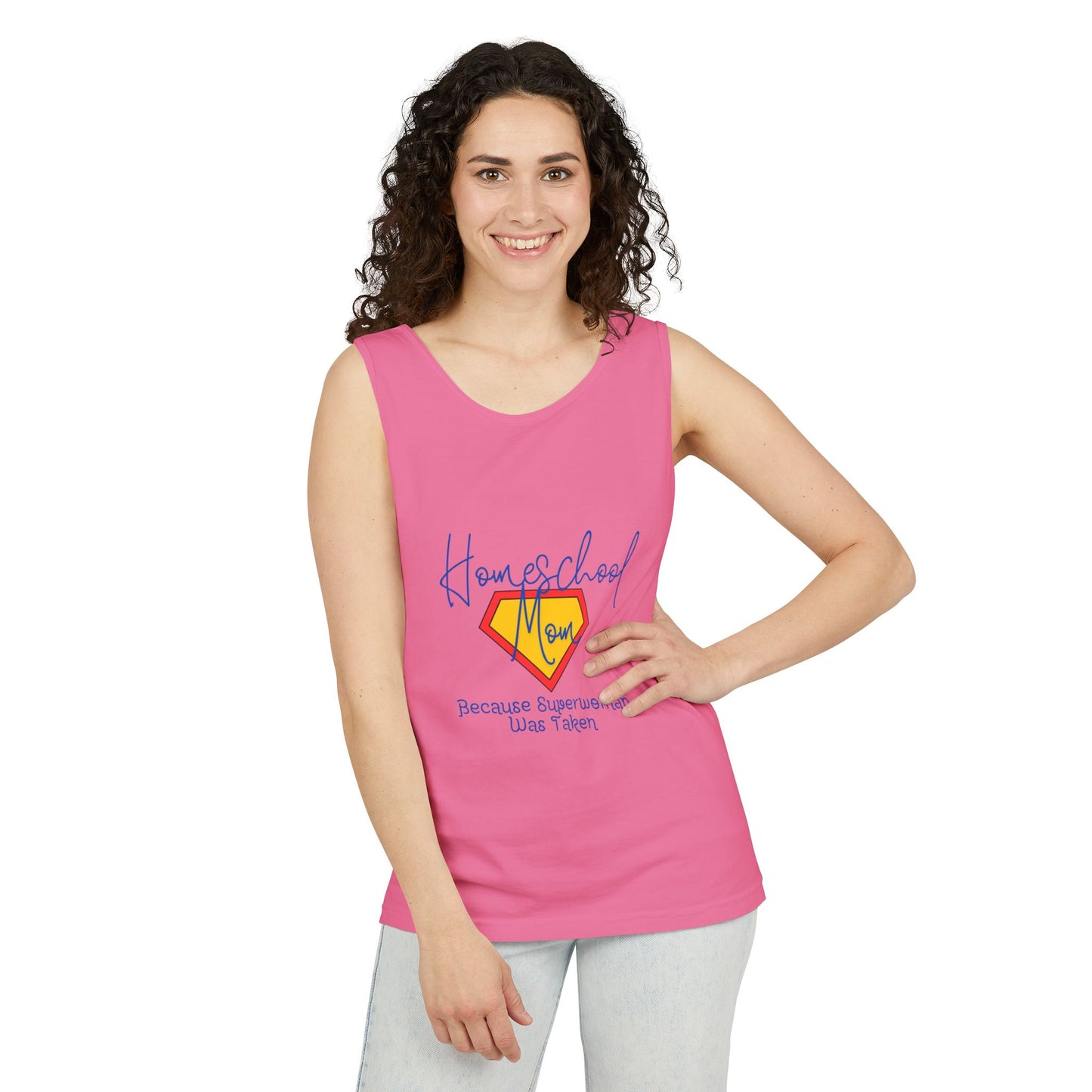 Tank Top - Homeschool Superpowers Unisex Garment-Dyed Tank Top