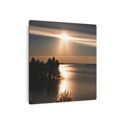 Metal Art Sign - Sunset Over Water