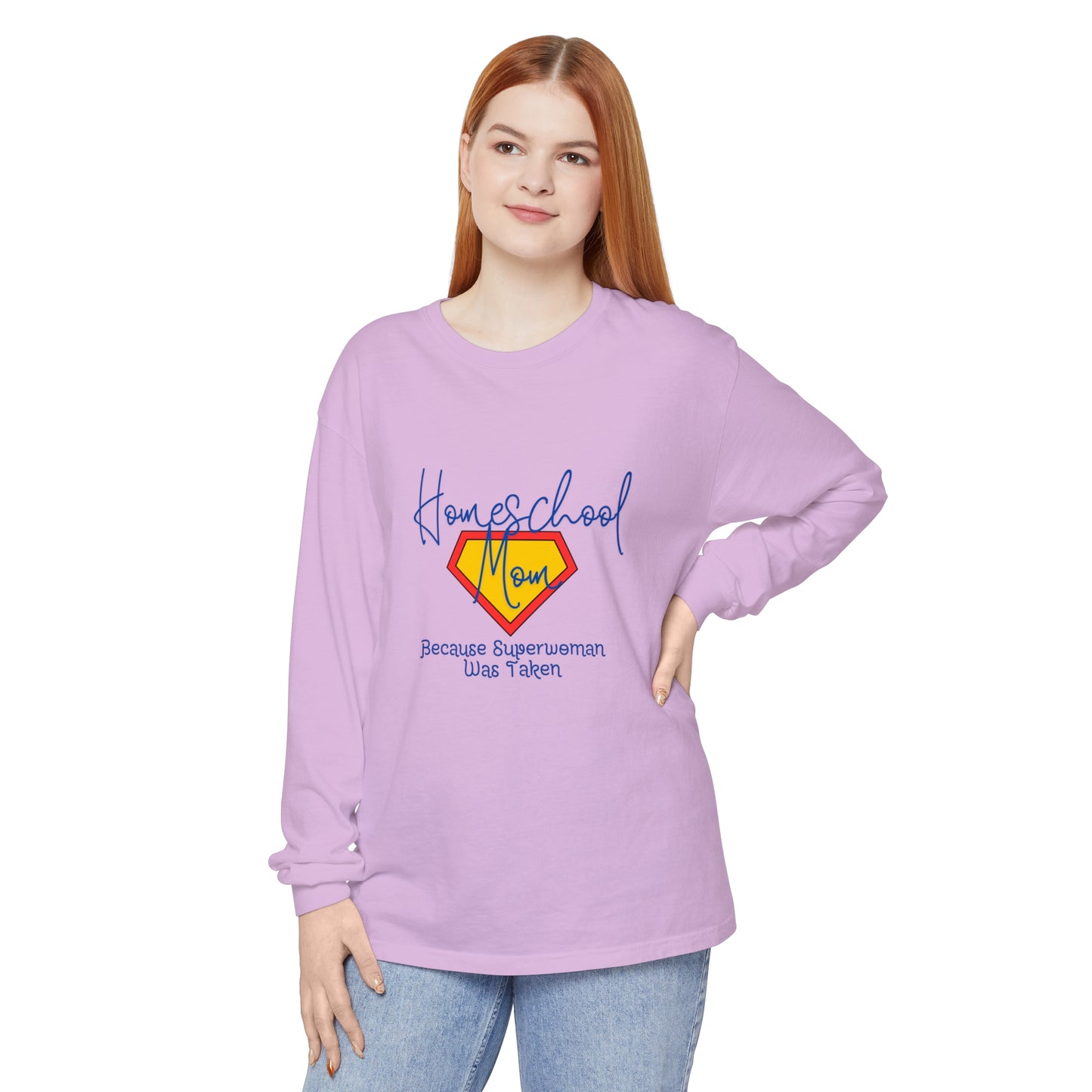 Homeschool Supermom Garment-dyed Long Sleeve T-Shirt