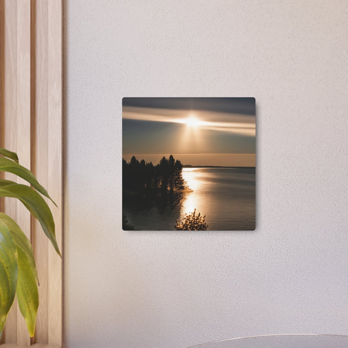 Metal Art Sign - Sunset Over Water