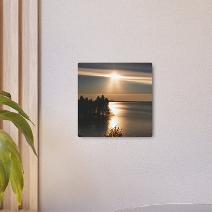 Metal Art Sign - Sunset Over Water