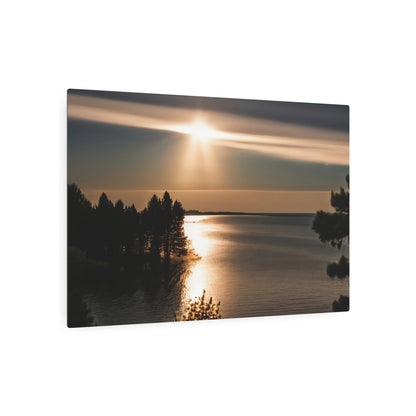 Metal Art Sign - Sunset Over Water