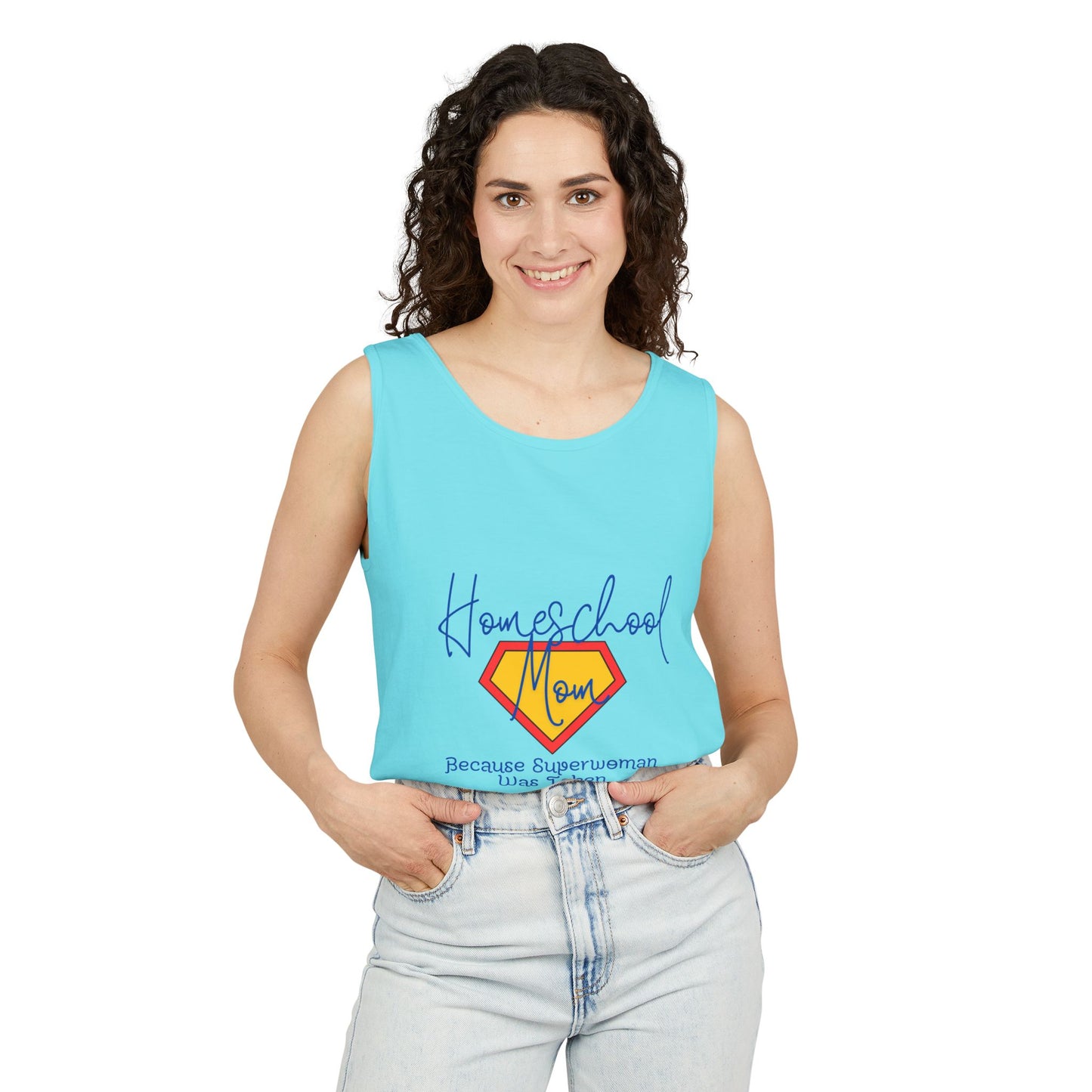 Tank Top - Homeschool Superpowers Unisex Garment-Dyed Tank Top