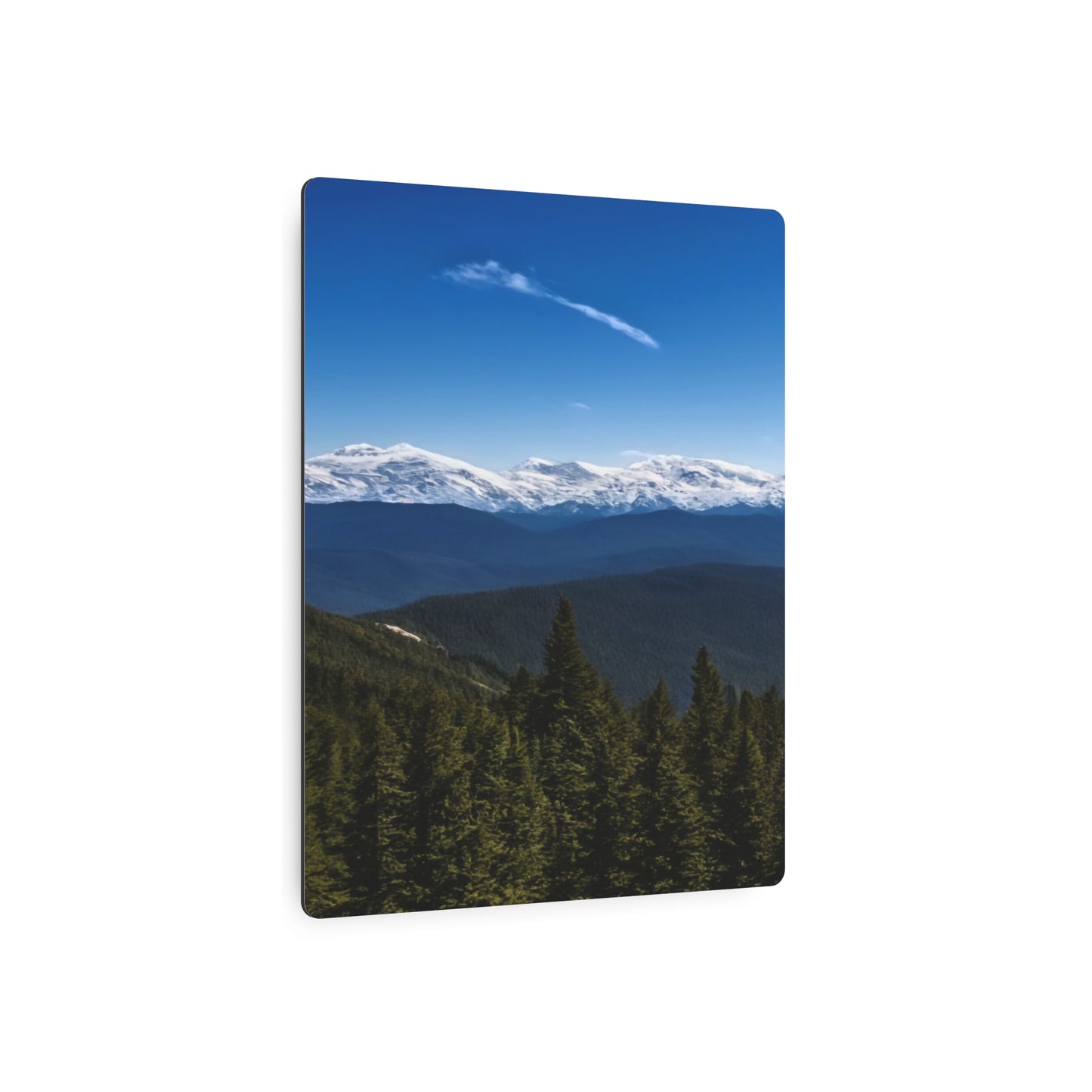 Metal Art Sign - Snow-Capped Mountains Scene Wall Decor