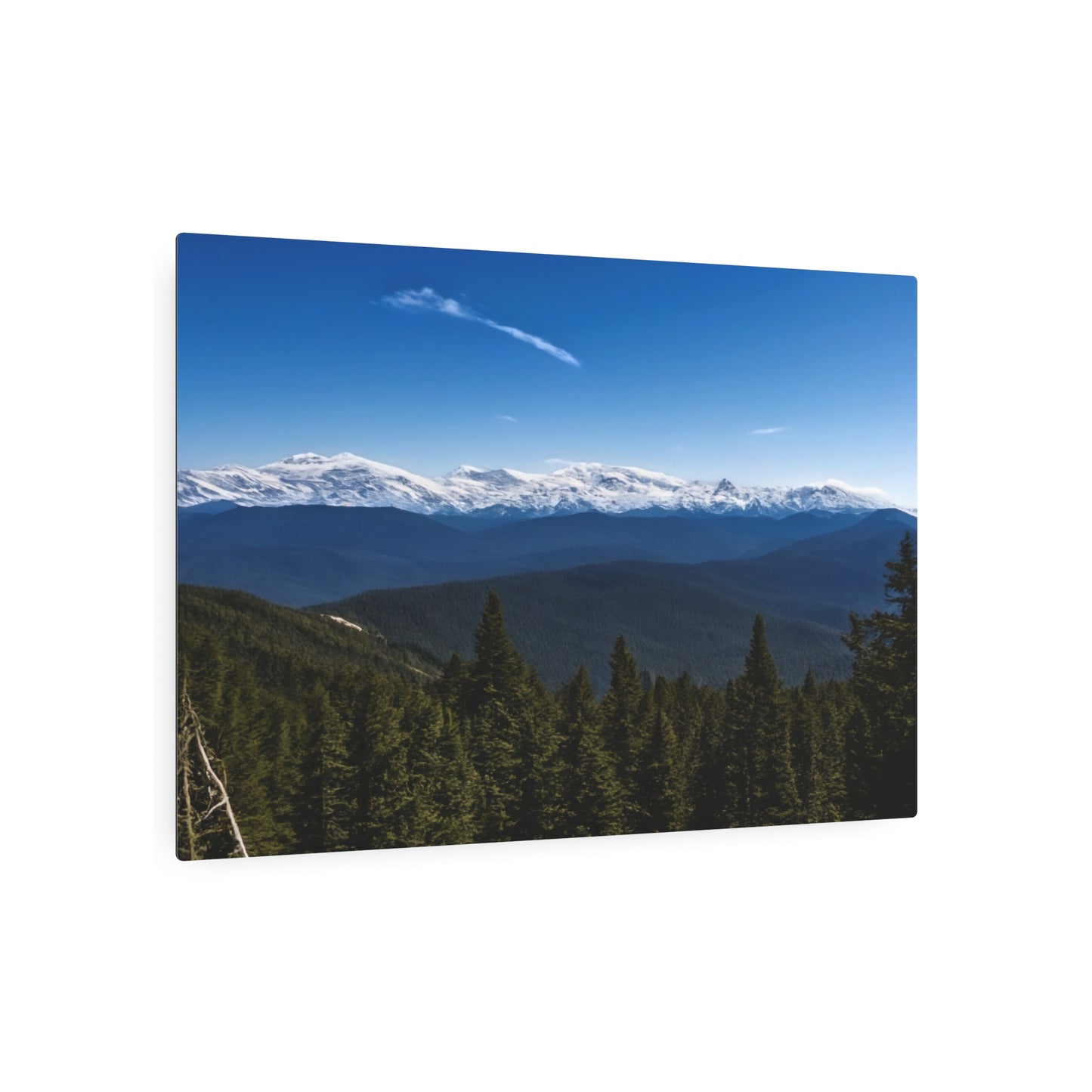 Metal Art Sign - Snow-Capped Mountains Scene Wall Decor