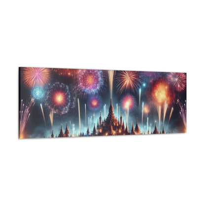 Canvas Wraps - Colorful Fireworks Display Wall Art