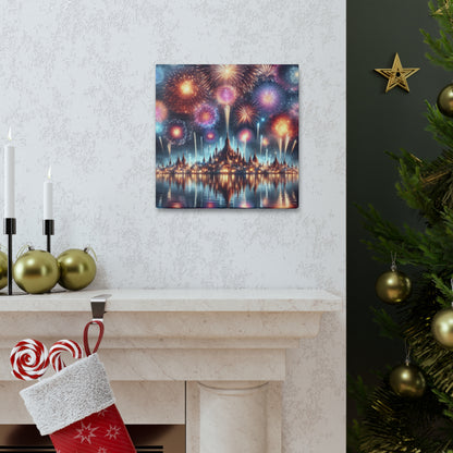 Canvas Wraps - Colorful Fireworks Display Wall Art