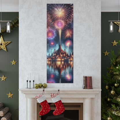 Canvas Wraps - Colorful Fireworks Display Wall Art