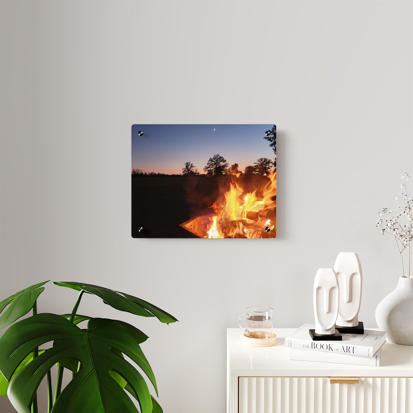 Autumn Fireside Night Acrylic Wall Art Panel