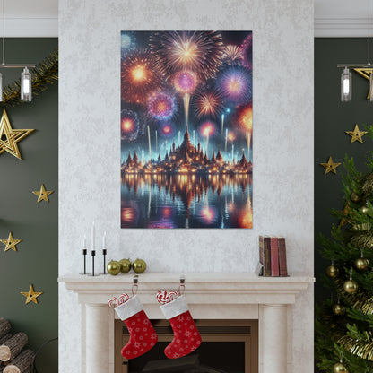 Canvas Wraps - Colorful Fireworks Display Wall Art