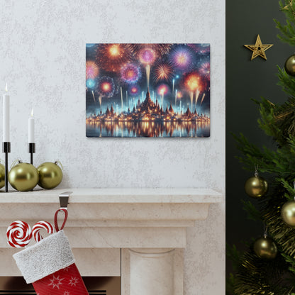 Canvas Wraps - Colorful Fireworks Display Wall Art