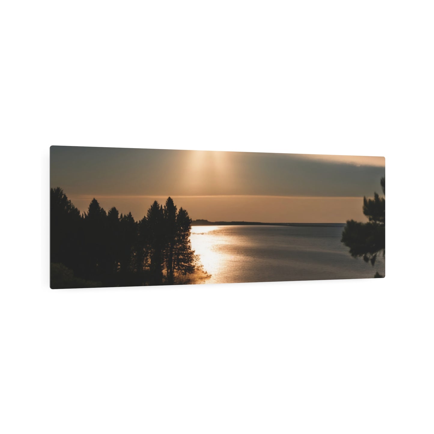 Metal Art Sign - Sunset Over Water