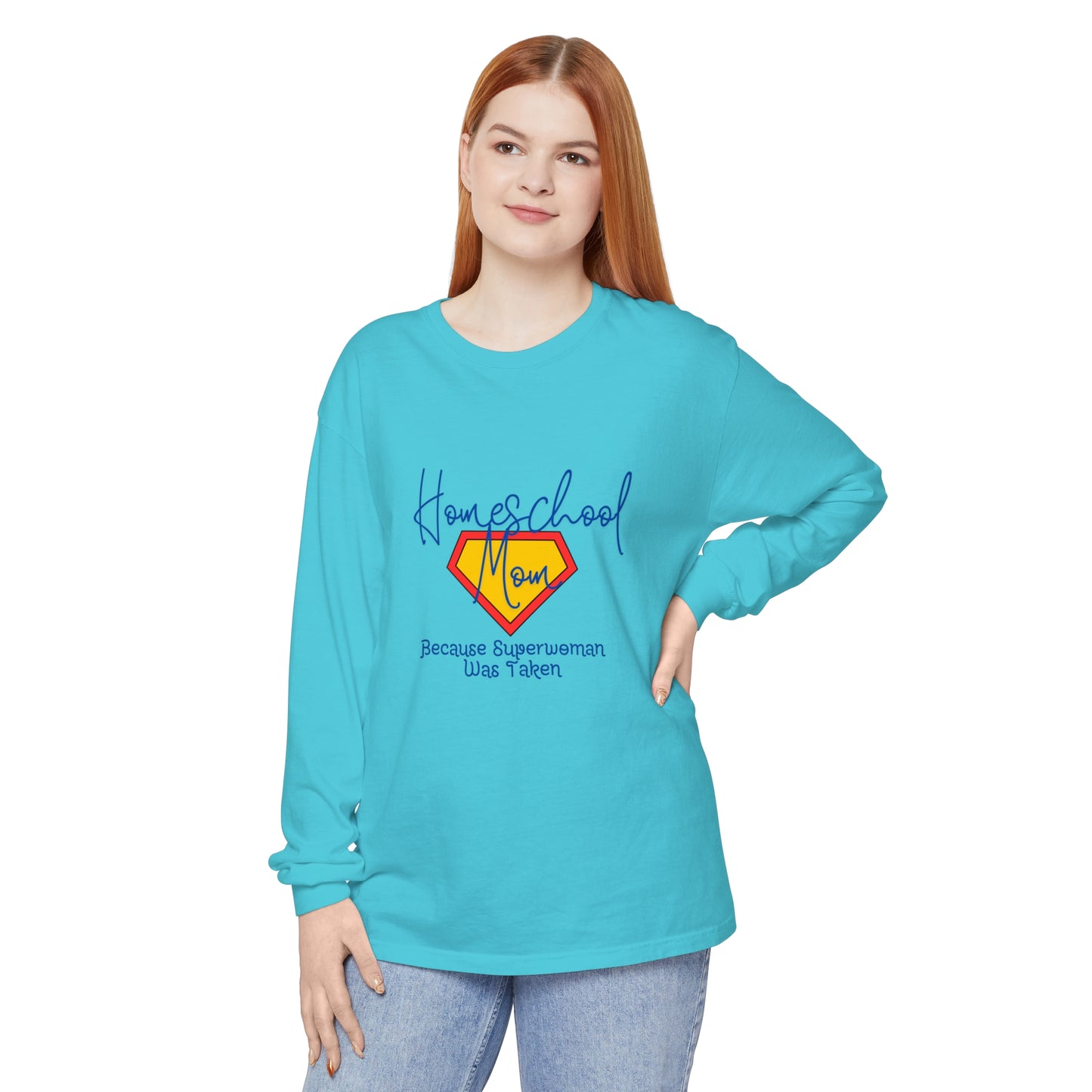 Homeschool Supermom Garment-dyed Long Sleeve T-Shirt