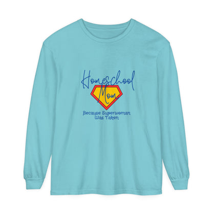 Homeschool Supermom Garment-dyed Long Sleeve T-Shirt