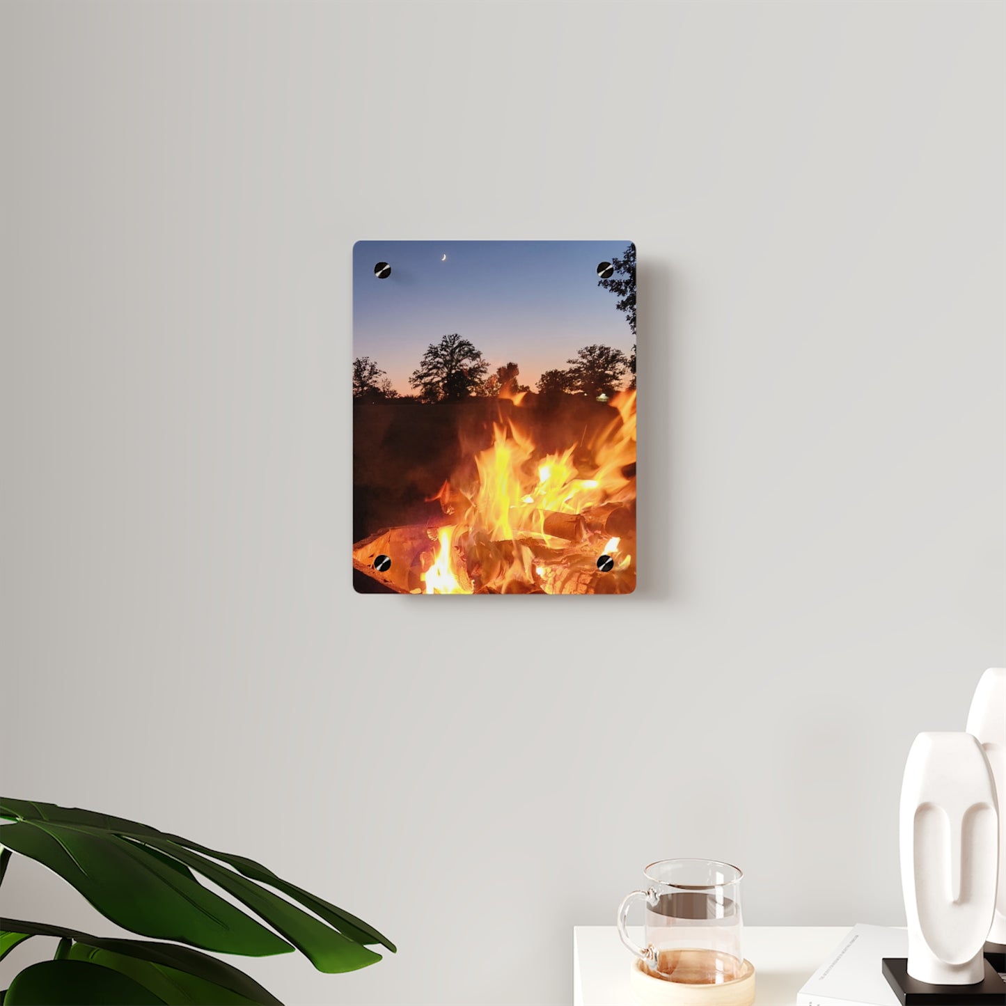 Autumn Fireside Night Acrylic Wall Art Panel