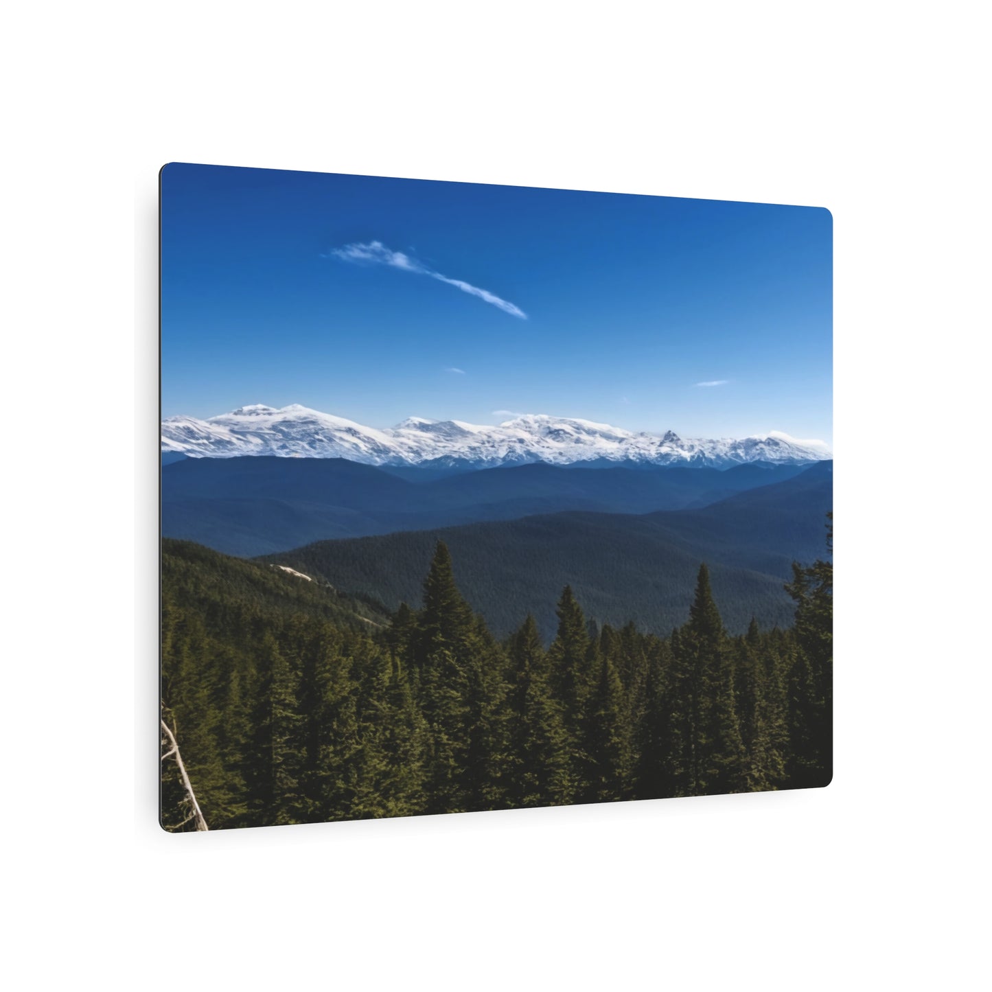 Metal Art Sign - Snow-Capped Mountains Scene Wall Decor