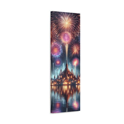 Canvas Wraps - Colorful Fireworks Display Wall Art