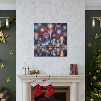 Canvas Wraps - Colorful Fireworks Display Wall Art