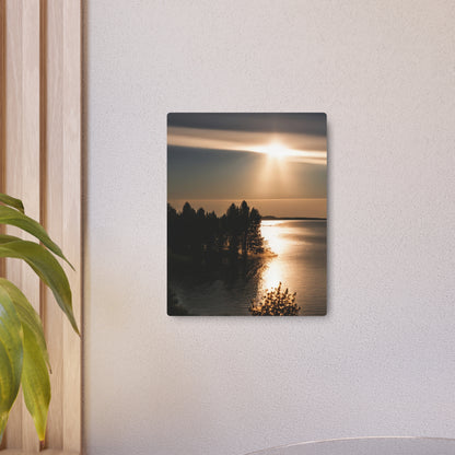 Metal Art Sign - Sunset Over Water