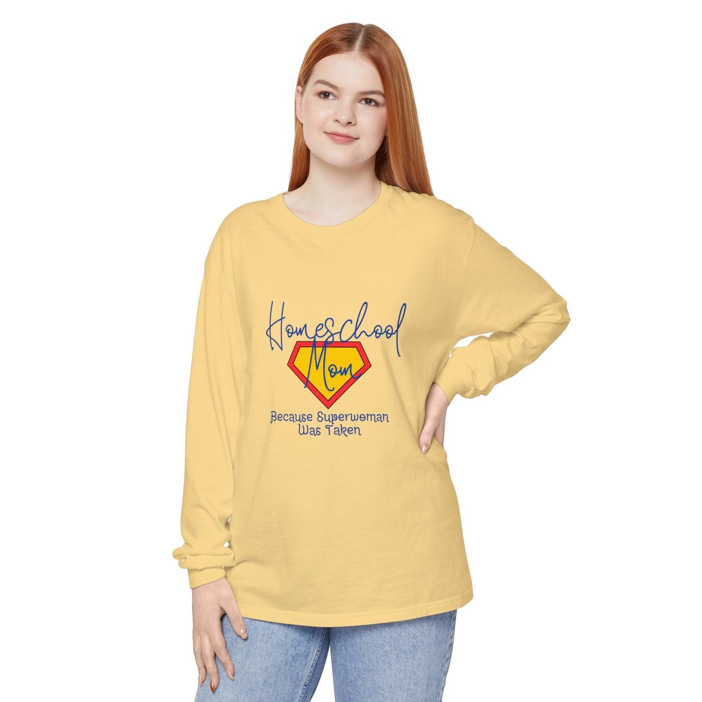 Homeschool Supermom Garment-dyed Long Sleeve T-Shirt