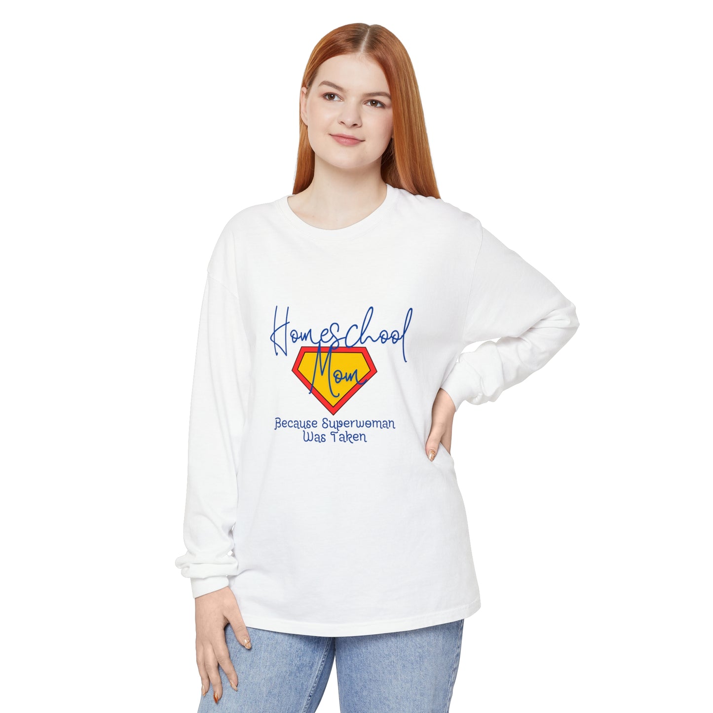 Homeschool Supermom Garment-dyed Long Sleeve T-Shirt