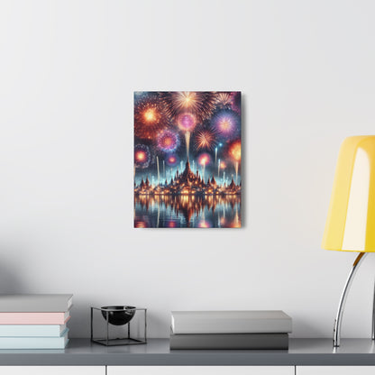 Canvas Wraps - Colorful Fireworks Display Wall Art