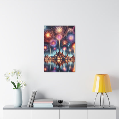 Canvas Wraps - Colorful Fireworks Display Wall Art