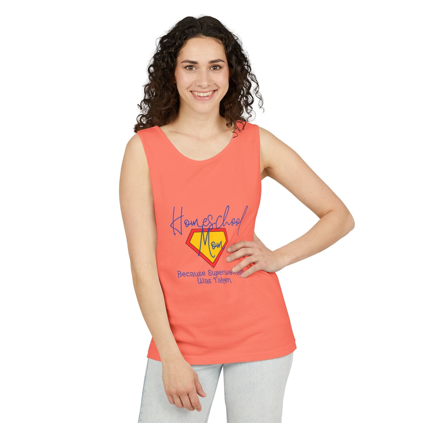 Tank Top - Homeschool Superpowers Unisex Garment-Dyed Tank Top