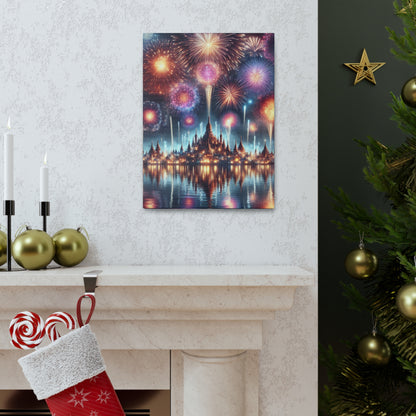 Canvas Wraps - Colorful Fireworks Display Wall Art