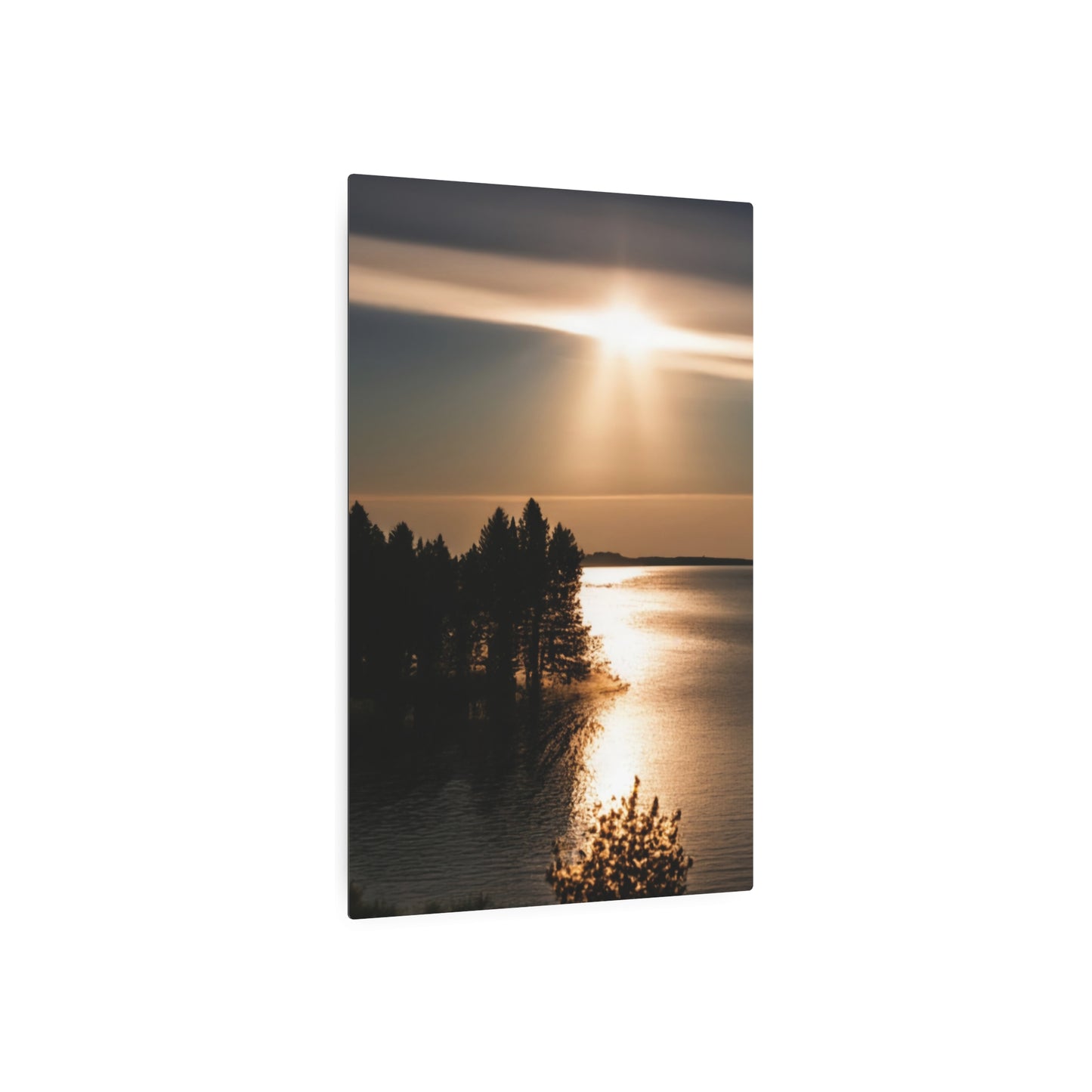 Metal Art Sign - Sunset Over Water