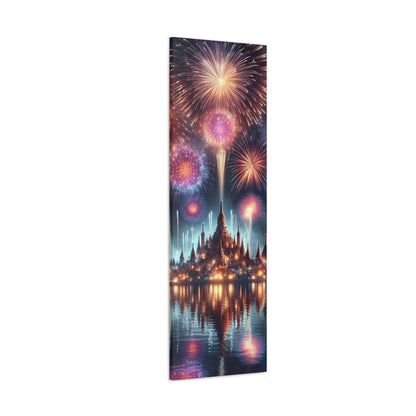 Canvas Wraps - Colorful Fireworks Display Wall Art