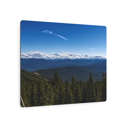 Metal Art Sign - Snow-Capped Mountains Scene Wall Decor