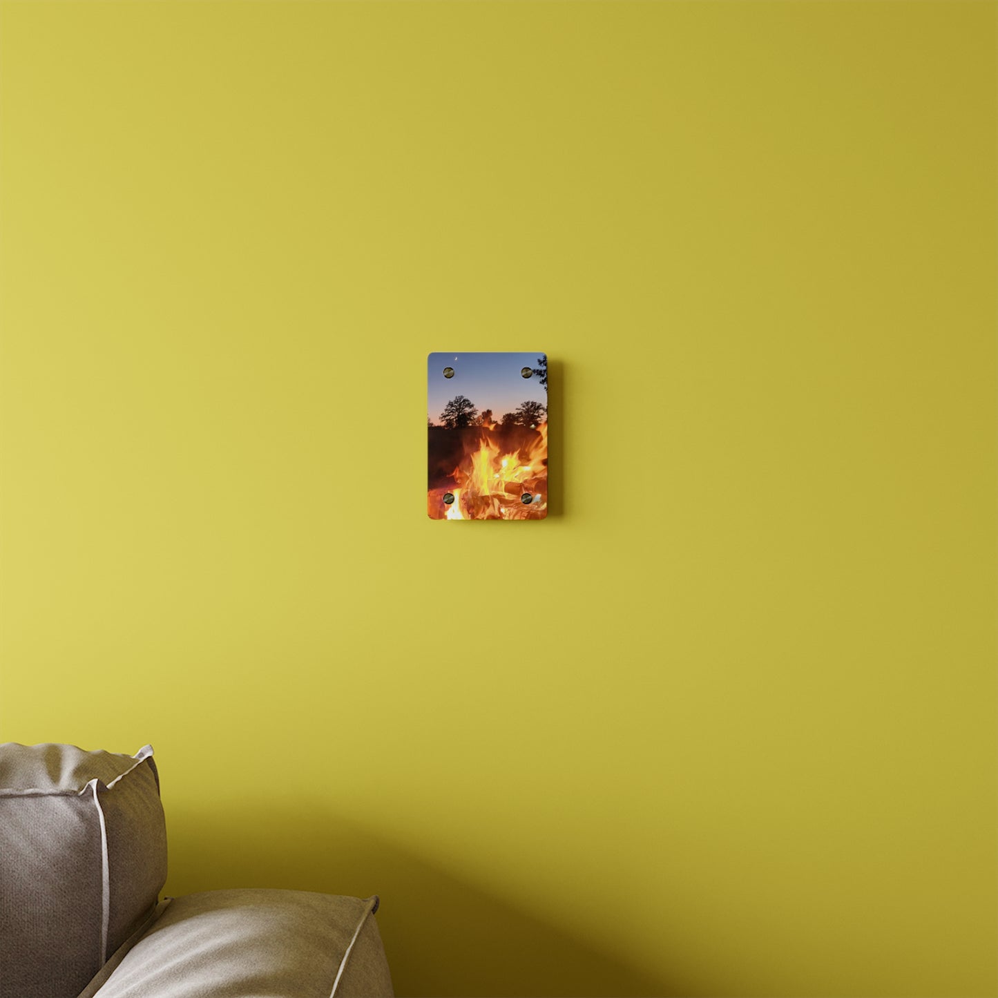 Autumn Fireside Night Acrylic Wall Art Panel