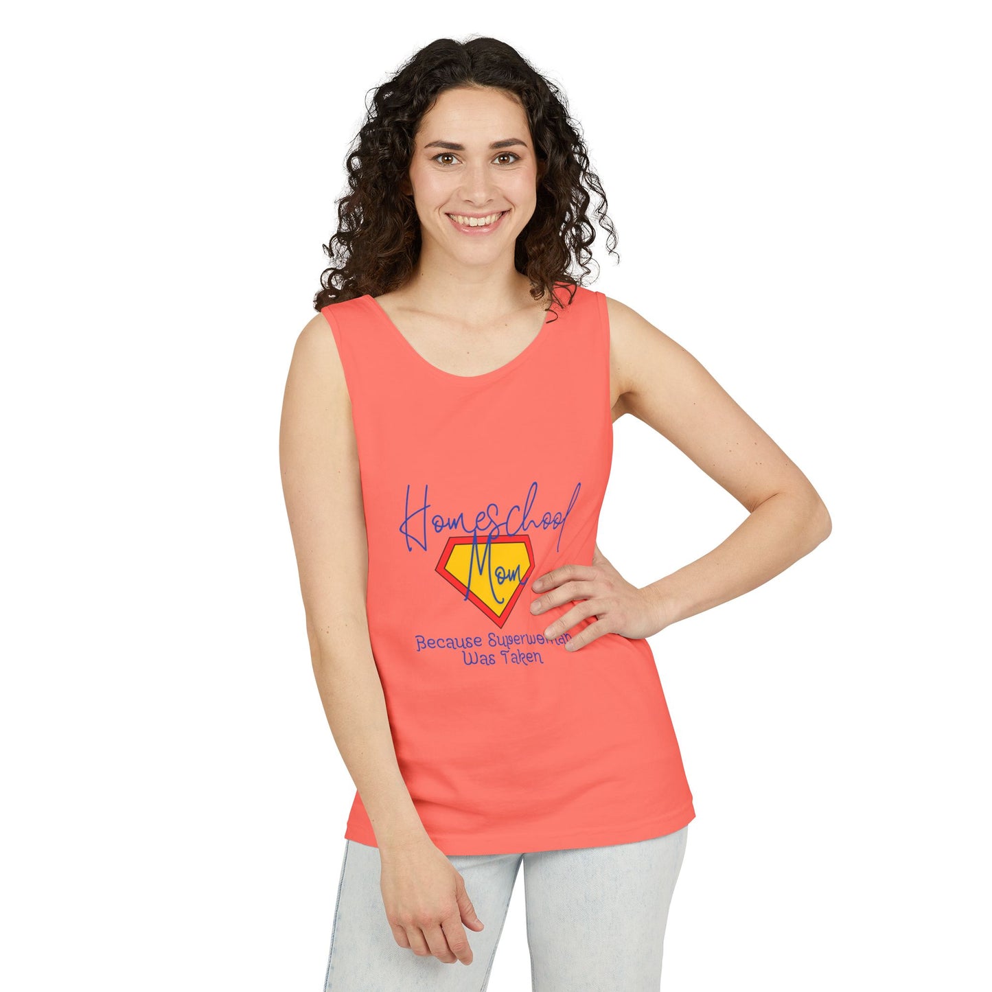 Tank Top - Homeschool Superpowers Unisex Garment-Dyed Tank Top