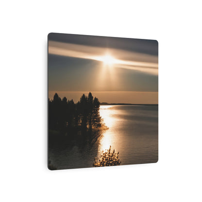 Metal Art Sign - Sunset Over Water