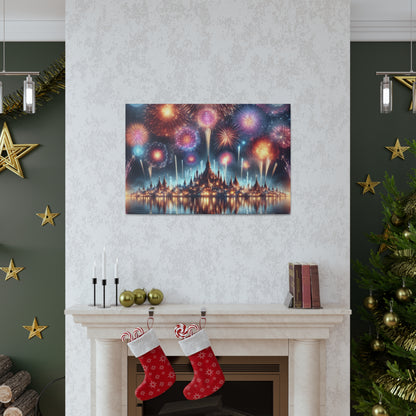 Canvas Wraps - Colorful Fireworks Display Wall Art