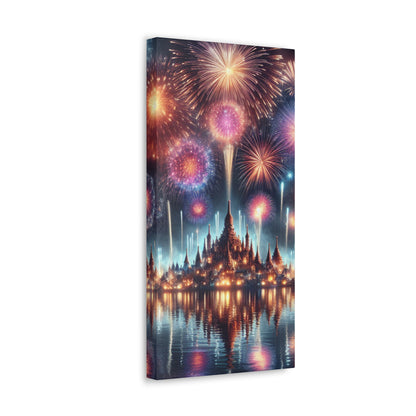 Canvas Wraps - Colorful Fireworks Display Wall Art