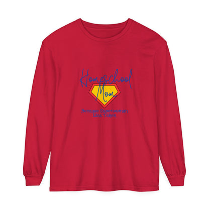 Homeschool Supermom Garment-dyed Long Sleeve T-Shirt